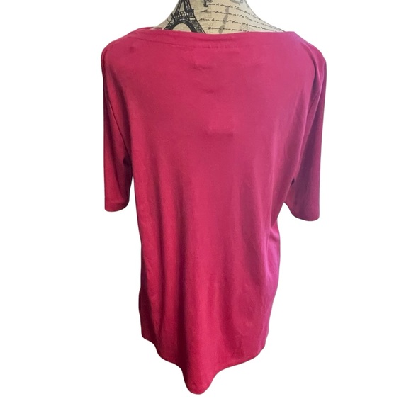 Karen Scott Fuchsia Short Sleeve Top - Picture 3 of 5
